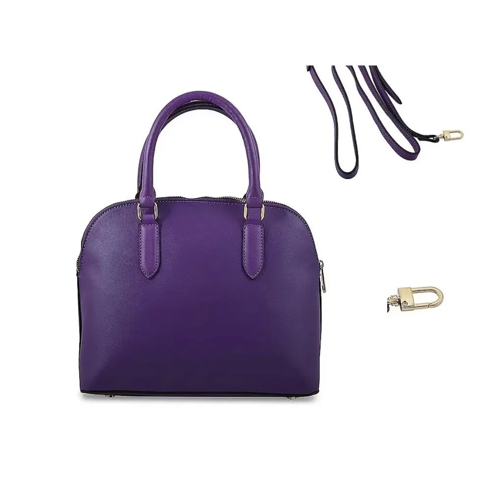 Trina Turk Purple Faux Leather Dome Crossbody Bag 11 x 5 x 9